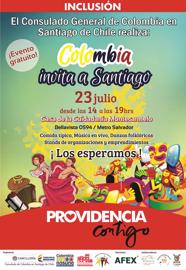 Colombia invita a Santiago Fiesta Patria