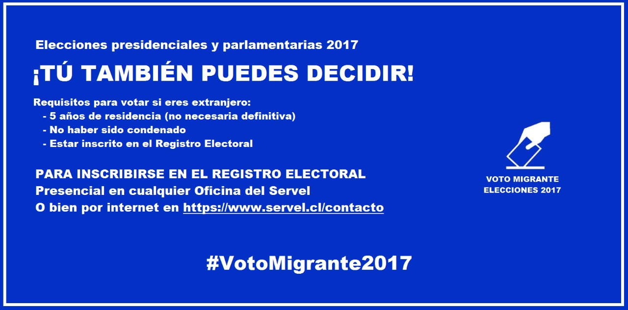 CAMPAÑA NACIONAL POR EL DERECHO A SUFRAGIO DE LOS INMIGRANTES – ¡TU TAMBIÉN PUEDES DECIDIR!